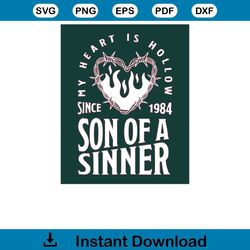 son of a sinner jelly roll vintage my heart is hollow svg