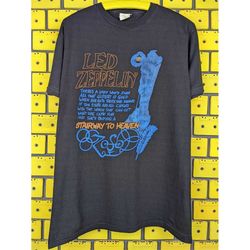 rare vintage 80s led zeppelin t-shirt stairway to heaven robert plant jimmy page hard heavy blues folk rock band bootleg