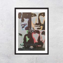 u2 1997 - pop tour  - authentic original music, promo poster page, vintage poster, bono vox, u2  - rac1 o rac8