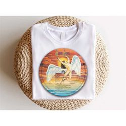 led zeppelin retro shirt, vintage inspired acid wash tee, led zeppelin acid wash tee, led zeppelin icarus flames 1977 co
