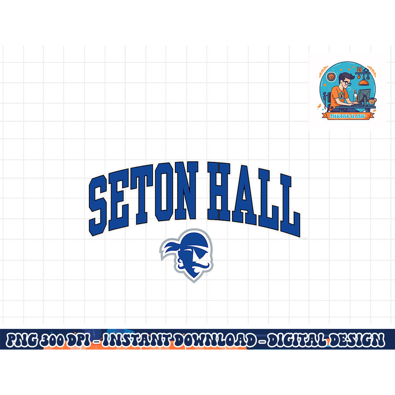 Seton Hall Pirates Arch Over Black Officially Licensed png, sublimation copy.jpg