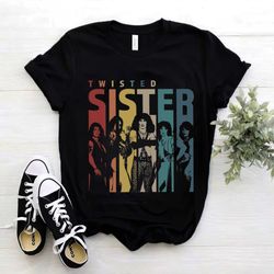 vintage retro twisted sister band t-shirt, twisted sister gift, retro gift tee for you and your friends