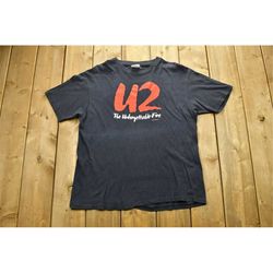vintage u2 the unforgettable fire band t-shirt / single stitch / music promo print / concert / tour / made in usa / retr