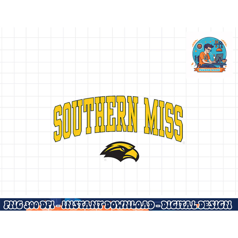 Southern Mississippi Golden Eagles Arch Over Black png, sublimation copy.jpg
