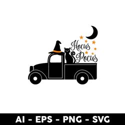 truck black cat hocus pocus svg, truck svg, black cat svg, cat svg, hocus pocus svg - digital file