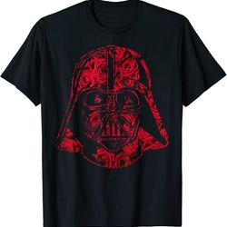 star wars darth vader helmet full of roses graphic t-shirt