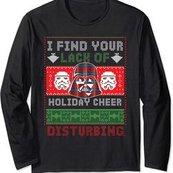 star wars darth vader ugly christmas sweater long sleeve