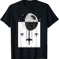 star wars death star black & white battle t-shirt