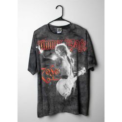 Rare Vintage Jimmy Page T-shirt Led Zeppelin Liquid Blue Lic. 2004