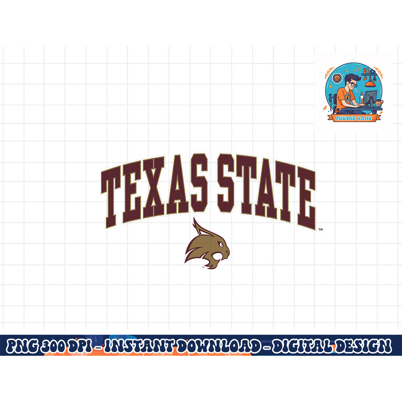 Texas State Bobcats Arch Over Black Officially Licensed png, sublimation copy.jpg