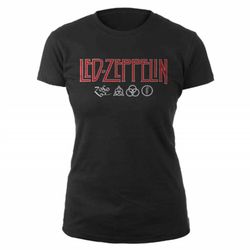 ladies led zeppelin logo jimmy page rock official tee t-shirt womens girls