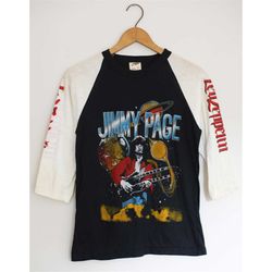 rare true vintage 1970s led zeppelin jimmy paige t shirt