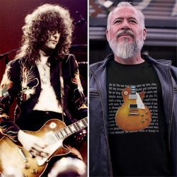 Jimmy Page Led Zeppelin T-shirt Inspired Les Paul Unisex Guitar Tee Gift