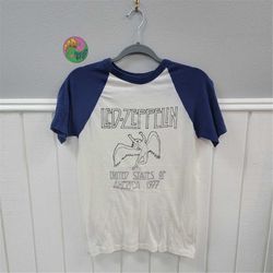 vintage rare 1977 led zeppelin tour t-shirt | size: small
