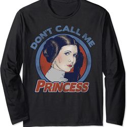 star wars leia don't call me princess long sleeve tee