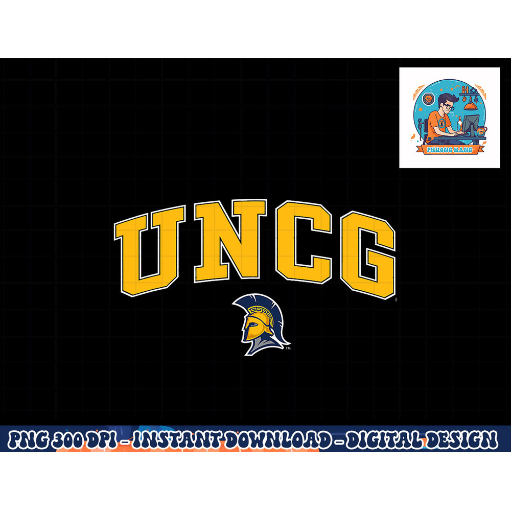 UNC Greensboro Spartans Arch Over Navy Officially Licensed png, sublimation copy.jpg
