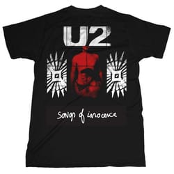 u2 unisex t-shirt: songs of innocence red shade