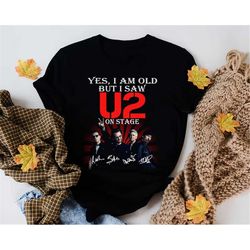 u2 band signature t-shirt, i saw u2 on stage graphic shirt, u2 band vintage shirt, u2 rock band unisex shirt, u2 tour, u