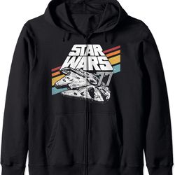 star wars millennium falcon 77 retro stripe zip hoodie