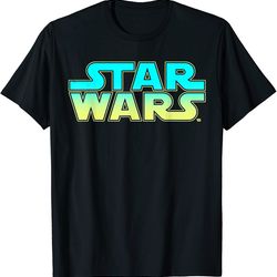 star wars neon vibrant colored logo graphic t-shirt