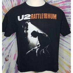 authentic vintage u2 rattle and hum large concert tour t shirt tennessee river 1988