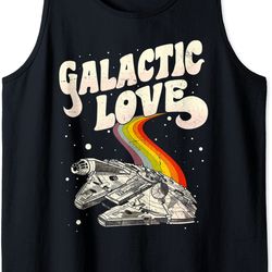 star wars rainbow millennium falcon galactic love tank top