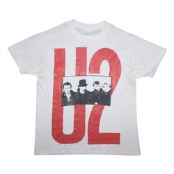 vintage u2 t-shirt size medium white band tee 80s 90s