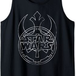 star wars rebel & empire outlined logos tank top