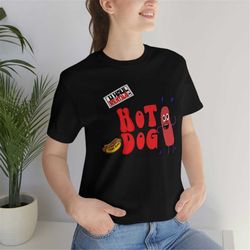unisex jersey short sleeve hot dog tee, black led zeppelin t-shirt, hot dog teeshirt, led zeppelin shirts