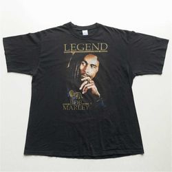 vintage bob marley - early 2000's 'legend' album cover t-shirt - size xl - jerzees 340 tag