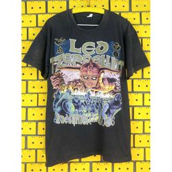 vintage 1990 led zeppelin t-shirt hammer of gods robert plant jimmy page english hard heavy blues folk rock band merch t