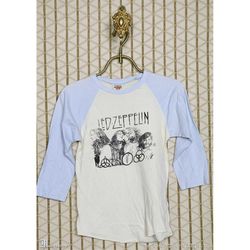 led zeppelin t-shirt, zoso, vintage rare raglan sleeve tee shirt 1970s 1980s, black sabbath deep purple, robert plant ji