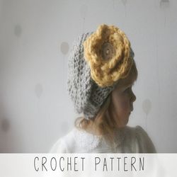 CROCHET PATTERN chunky hat x Kids slouch hat crochet pattern x Easy crochet hat pattern x Girls hat x Slouch beanie hat