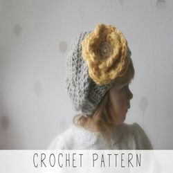 crochet pattern chunky hat x kids slouch hat crochet pattern x easy crochet hat pattern x girls hat x slouch beanie hat