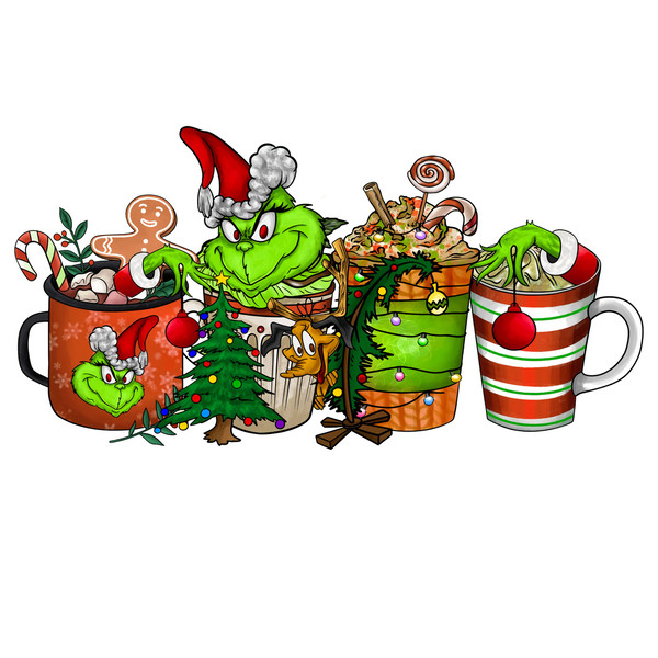 Grinch Christmas Coffee Png, Silhouette Svg files - Inspire Uplift