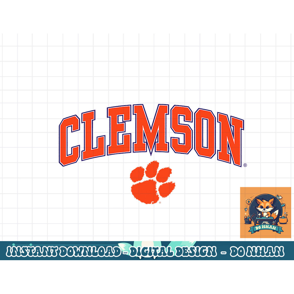 Clemson Tigers Womens Arch Over White Officially Licensed png, sublimation.jpg