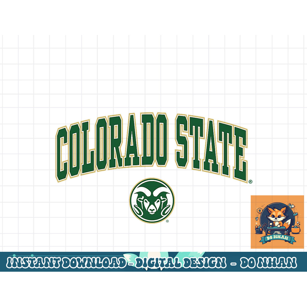 Colorado State Rams Arch Over Black Officially Licensed png, sublimation.jpg