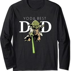 star wars yoda lightsaber best dad father's day long sleeve