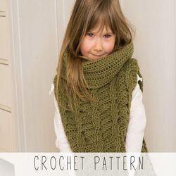 kids crochet pattern cable poncho pattern collared vest crochet oversized toddler poncho easy vest with pocket crochet