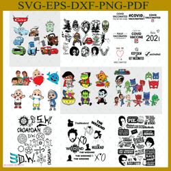 famous characters bundle svg, the weekend svg, cocomelon svg