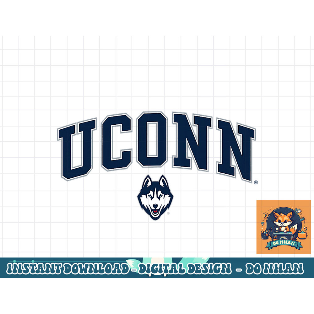 Connecticut Huskies Womens Arch Over White png, sublimation.jpg