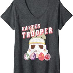 womens star wars easter storm trooper with logo eggs v-neck