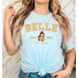 Belle Varsity Shirt| Disney Shirts| Disney shirts for women| Disney Princess Shirt| Unisex Fit