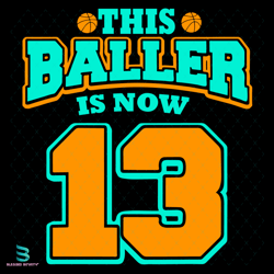 13th birthday basketball svg, birthday svg, 13 years old svg