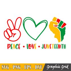 peace love juneteenth svg, black woman gifts svg, since 1865 svg, digital download cut files for circut sublimation