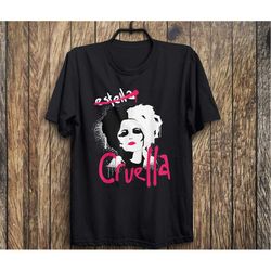 cruella estella punk rock spray paint graphic t-shirt