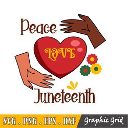 Peace Love Juneteenth Svg Design, Black Woman Gifts Svg, Since 1865 Svg, Digital Download Cut Files For Circut Sublimati