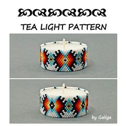 Native Tribal Ornament Beading Pattern Candle Holder Beaded Tea Light Cover Seed Bead Home Decor Tableware Tealight Wrap
