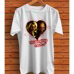 child's play chucky and tiffany relationship goals graphic t-shirt