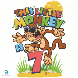 monkey birthday party 7 year old boy svg, birthday svg, monkey svg